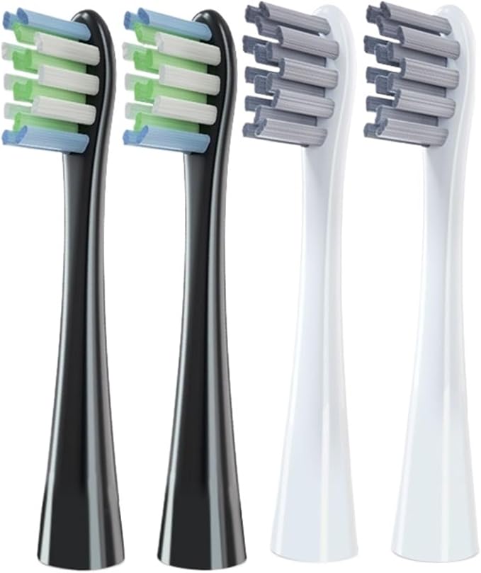 Replaceable Brush HeadsCompatible for X/X PRO/ Z1/ F1/ One/Air 2 /SE Electric Toothbrush Nozzles Vacuum Package(2balck2gray)