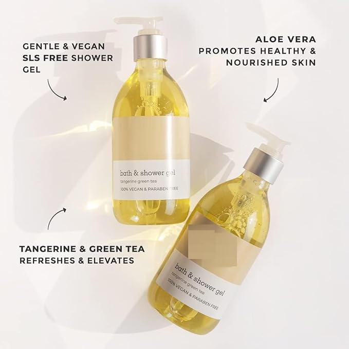 Five Elements Refreshing Shower Gel | Long Lasting Freshness | Enriched with Tangerine and Green Tea | Paraben Free | Gentle on Skin |100% Vegan Body Wash | 300ml