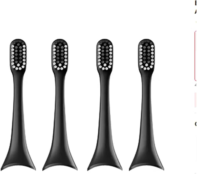T+/T2 Electric Toothbrush Head Accessories Adult Replacement Brush 4/8pcs(Black 4pcs)