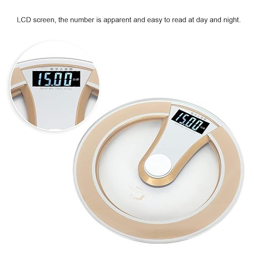 Scales for Body Weight Digital LCD Electric Body Weight Scale 0.2-180kg Weighing Range Kilograms Pounds Catty Three Unit Conversion Functions(Gold)