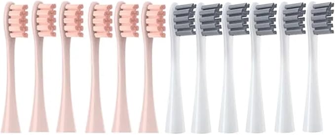 Replacement Brush Heads Compatible for Soft Bristle Nozzles 3 X/X PRO/ Z1/ F1/ One/Air 2 /SE Sonic Electric Toothbrush(6Pink6Gray)