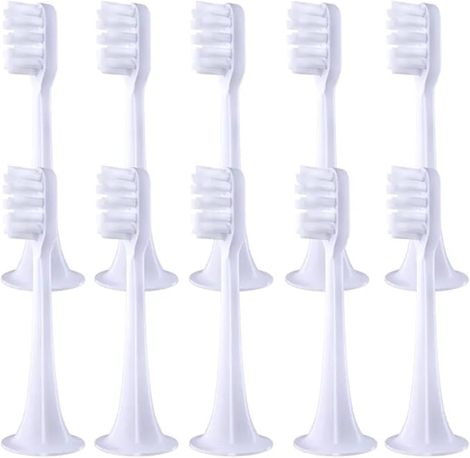 4/10Pcs/Set Compatible ForXiaomi Mijia T300/T500 Replacement Brush Heads Electric Toothbrush Protect Soft Nozzles Bristle(10White)
