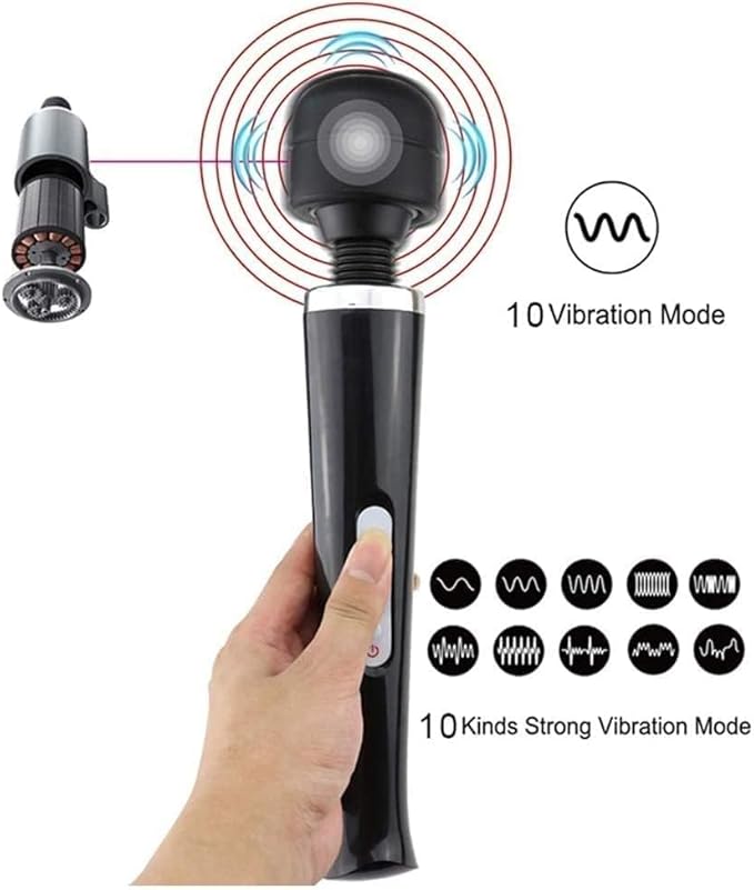 Power Massager Handheld Tool Electric Foot Neck Back Hand Leg Arm Muscle Aches for Women Men Massage Therapy Pain Relief Deep Tissue Toy (Black Big and Orange Small Tool)
