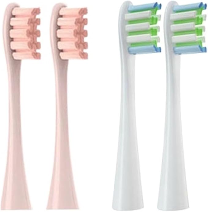 Replaceable Brush HeadsCompatible for X/X PRO/ Z1/ F1/ One/Air 2 /SE Electric Toothbrush Nozzles Vacuum Package(2pink2white)