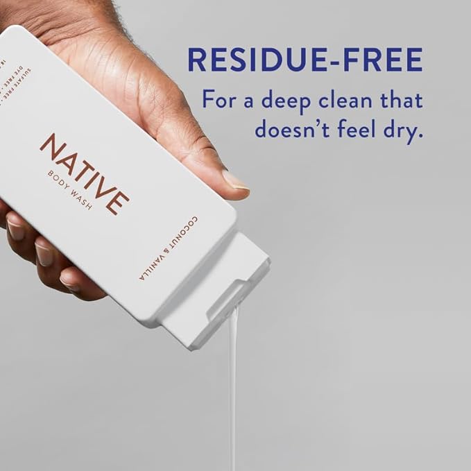 Native Body Wash Contains Naturally Derived Ingredients | for Women &amp Men Sulfate Paraben &amp Dye Free Leaving Skin Soft &amp Hydrated |Coconut &amp Vanilla Lavender Rose &amp Cucumber M