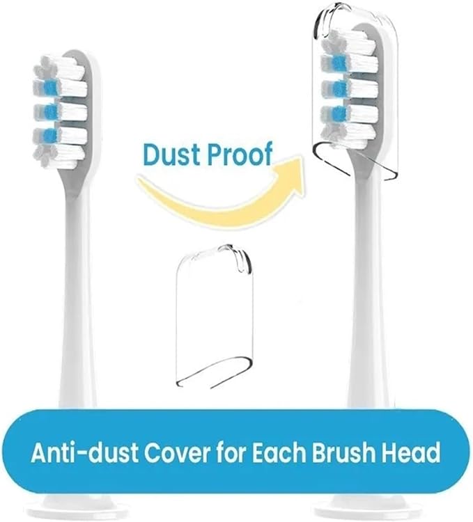 Replacement Brush Heads Compatible for T300 T500 T700 Electric Toothbrush(4pcs White)