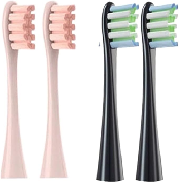 Replaceable Brush HeadsCompatible for X/X PRO/ Z1/ F1/ One/Air 2 /SE Electric Toothbrush Nozzles Vacuum Package(2pink2black)