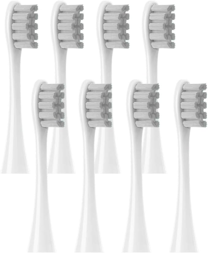 8 Pcs Replacement Brush HeadsCompatible for Oclean X PRO Elite/Flow/F1/One/X/All Series Electric Toothbrush(8 pcs Grey)