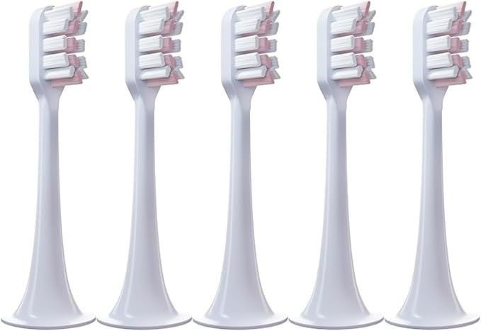 10PCSCompatible for T300/500 Replacement Brush Heads Toothbrush Vacuum Soft Bristle Nozzles(Pink-Standard)