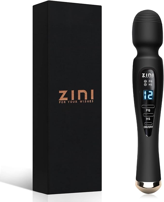 Handheld Massager for Back Cordless Massager with LCD Display Personal Massager for Pain Relief Powerful 12 Vibrating Massage Wand Black