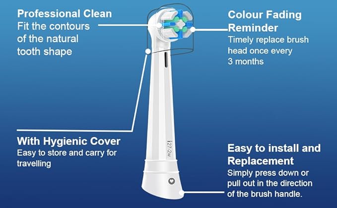 10 Pack Smart Cleaning Replacement Heads Compatible with Oral B iO 2 3 4 5 6 7 8 9 10 Series Electric Toothbrush Brush Heads Compatible with Oral B iO Electric Handles (White)