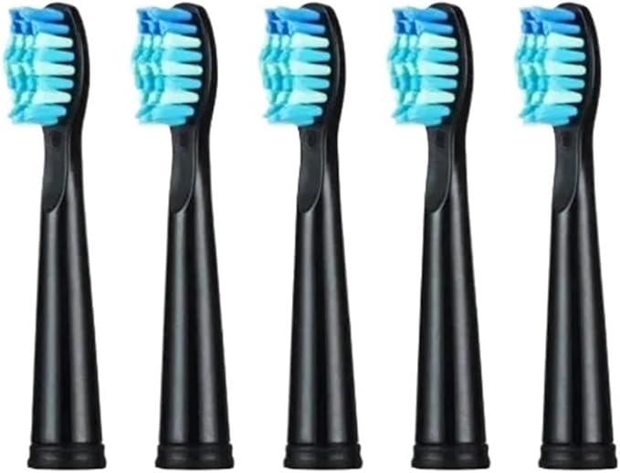 5-10Pcs Replacement Brush Heads Compatible for Seago/Fairywill Electric Toothbrush FW/SG 507/508/515/551/917/959/908 Bristle(5pcs Black)