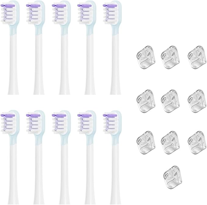 20pcs Compatible for Laifen Replacement Tooth Brush Heads Clean(As Shown Bright Whit)