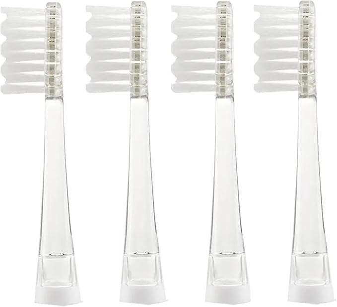4 Pcs/Pack Replacement Brush HeadsCompatible for SG-906/915SG-612/623/628/621/677C5/C6/C8/C9EK6/EK7/EK2 Toothbrush Head(4 Pcs Transparent)