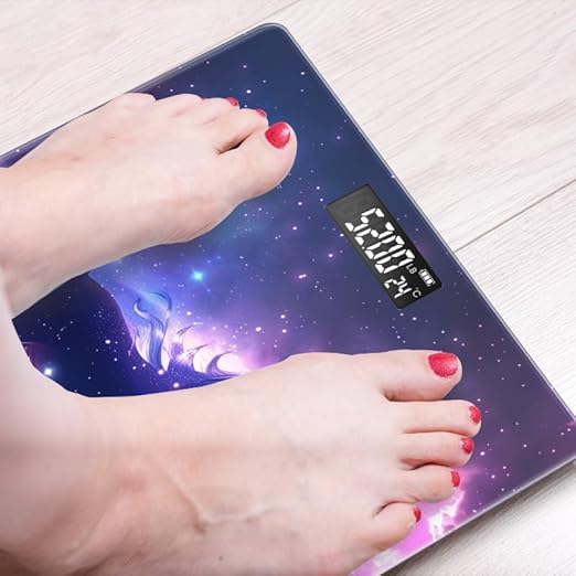 Digital Scale for Body Weight Highly Precision Bathroom Weight Scale 400 lbs with Backlit Display Personalized Scale for Home-Unicorn Soaring Through The Cosmos
