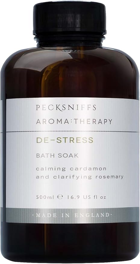 Pecksniff's Aroma:Therapy De-Stress Bath Soak Decanter | 500ml/16.9 Fl Oz