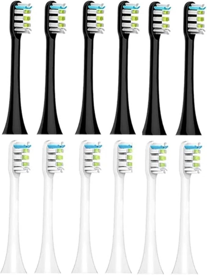 Compatible for 12pcs Replacement Brush Heads for X3 X5 X3U X1 V1 V2 Head with(6white 6black)