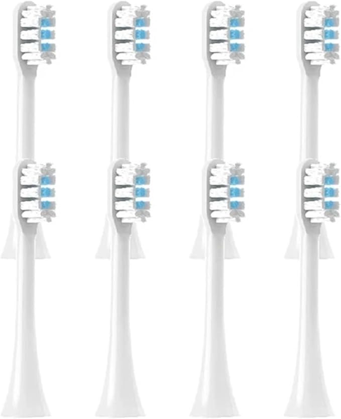 Replaceable Brush HeadsCompatible for XIAOMI MIJIA T301 T302 Soft Clean Bristle White Blue Nozzles(8 White)