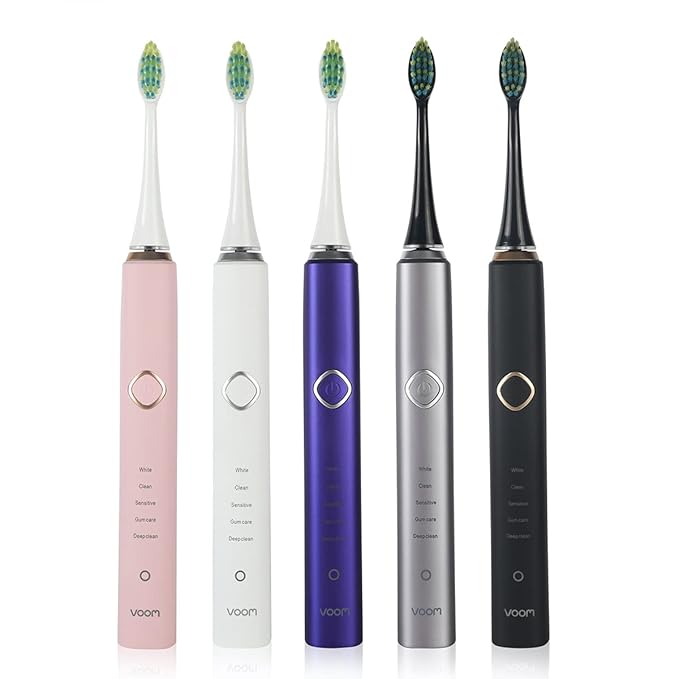Voom Sonic Pro 7 Electric Toothbrush for Adults Sonicare Electric Toothbrush with 40000 VPM w/ 5 Deep Clean Modes Rechargeable Toothbrushes Fast Charge 4 Hours Last 8-Weeks