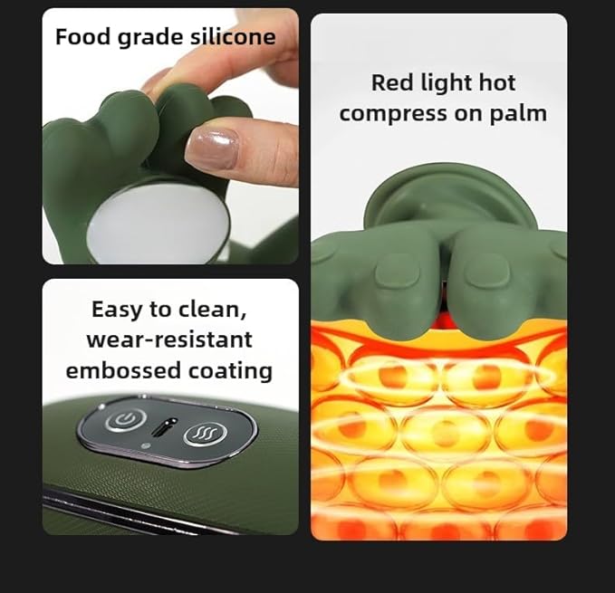 Bionic Heated Neck Back Shoulder Massager Pillow - Portable Shiatsu Massager with 3-Speed Adjustment 4D/3D Deep Tissue Kneading Simulated Human Hand Design for Pain Relief &amp Muscle Relax (Men/Wo