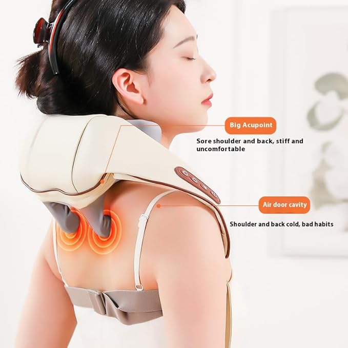 Therapexa Neck &amp Shoulder MassagerCordless Neck Massager with Heat6D Deep Kneading Shiatsu Massager for BackShoulder &amp Leg Pain Relief(White)