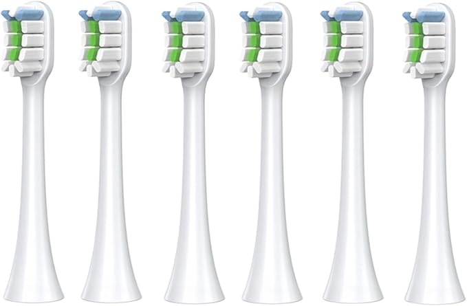 Replacement Toothbrush HeadsCompatibility for SOOCAS X3S/X3U/X5 Sonic Electric Tooth Brush Nozzles with Vacuum Packaging(6-BS)