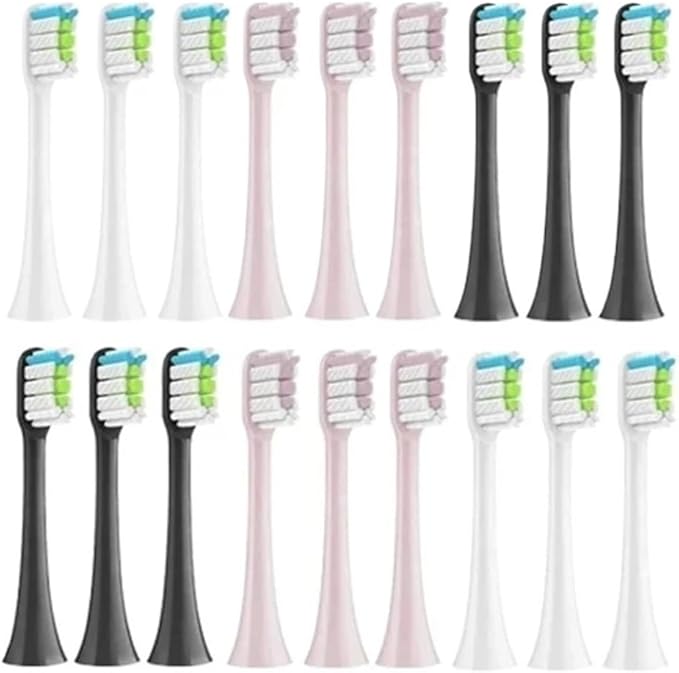 Compatible ForXiaomi SOOCAS X3 X5 X3U X1 V1 V2 SOOCARE Head 7pcs Replacement Heads Brush Soft Sonic Toothbrush Vacuum Bristle(4Black 3White)