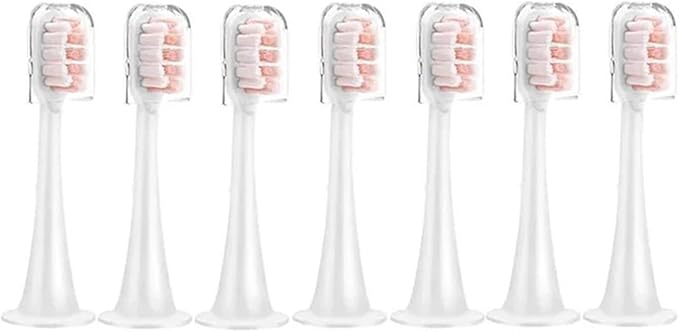 Compatible For Xiaomi Compatible For MijiaT300/T500/T700 Replacement Brush Heads With Caps Sealed Package Soft Heads For Sonic Electric Toothbrushes(7pcs Pink)