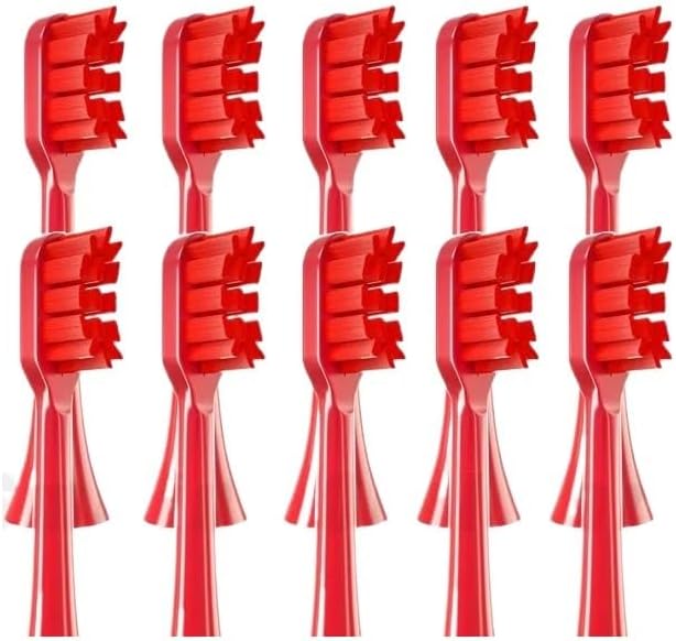 20PCS Toothbrush Heads for G7/P7/Y8/T9/T10/T6S/T7S/A7 Replacement Brush Head Soft Bristle Vacuum with Cover(20PCS Red)