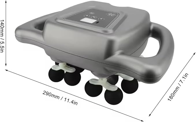 16-Head Electric Massager Rechargeable Deep Tissue Massage Device with 99 Gears Adjustment for Back Shoulder Neck Gray