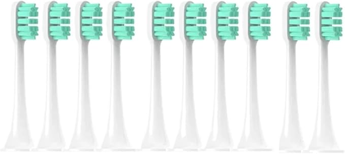 Replacement Brush HeadsCompatible for xiaomi T300/T500/T700 Sonic Electric Toothbrush Soft Bristle Nozzles with Caps Sealed Package(10Green)