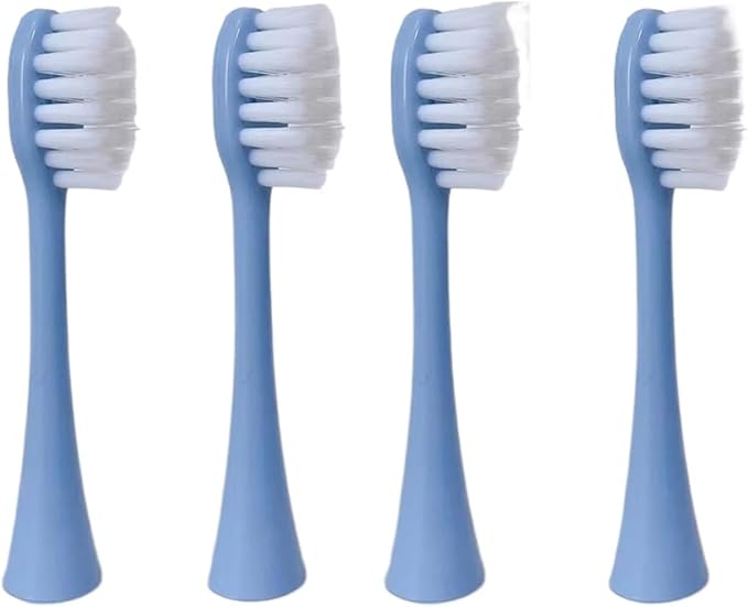 Compatible For4 Pieces Replacement Brush Heads for Children Sonic Electric Toothbrush Cartoon for Kids Rechargeable 5 Modes Teeth Tooth(Blue)