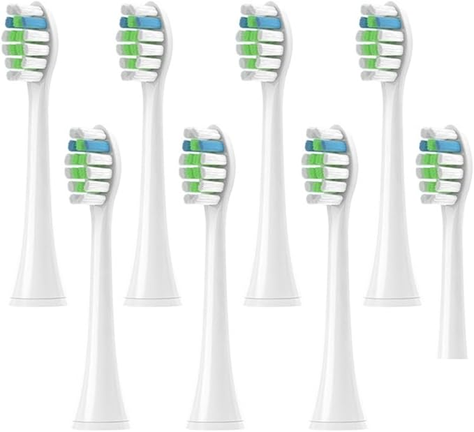 SuitableCompatible for Evowera Electric Toothbrush Planck O2 Replacement Heads Medium Hardness Vacuum(8PCS White)