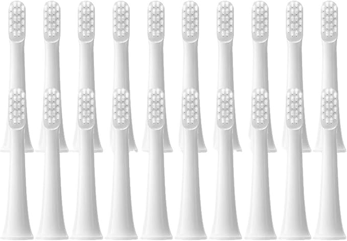 Brush Heads for XIAOMI T100 20/50/100Pcs Sonic Electric Toothbrush Soft Dupont Bristle Vacuum Nozzles Refills(20Pcs White)