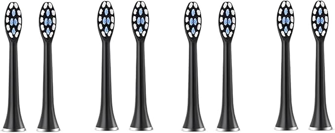 Compatible for S7 Brush Heads Super Sonic Electric Toothbrush Accessories Replacement(8 Black Brush Head)