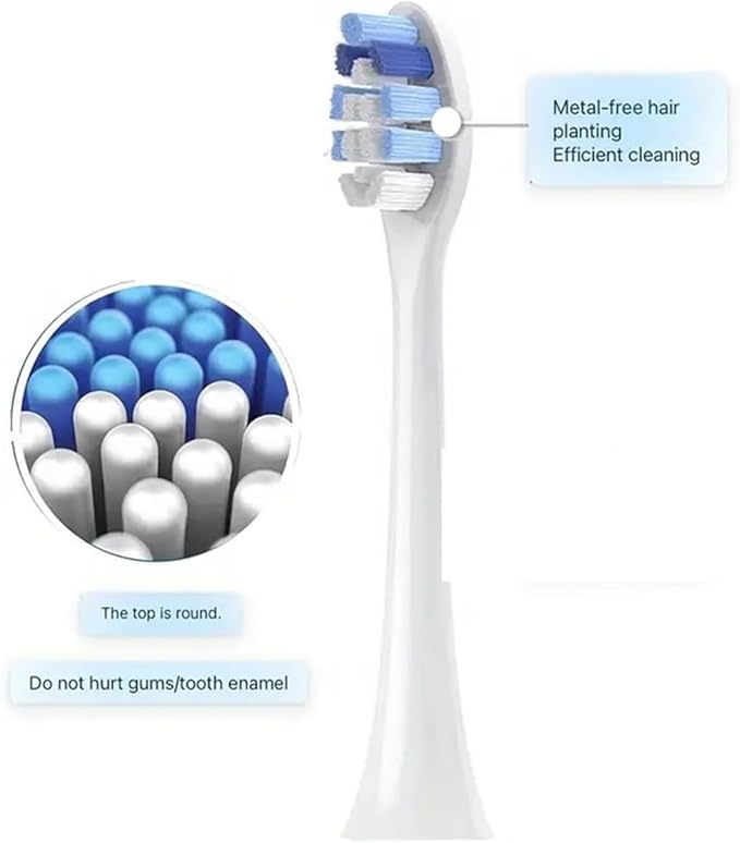 4-16pcs Replacement Toothbrush Heads Compatible for XH3/XH6/XH9/R(8White 8Black)