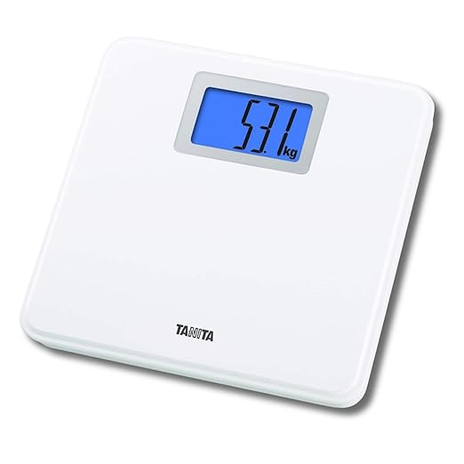 Tanita HD-662 Digital Weight Scale (White) - Japan Technology Bathroom Scale with 330 lb Weight Capacity - 2 Blue Backlit Large LCD Display - Accurate Durable Step-On Operation
