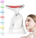 7 in 1 Facial Massager Tool Red - Light Therapy for face and Neck face Lift Device Portable face sculptin with 7 Color Neck Massager for Double - Chin - Reducer.
