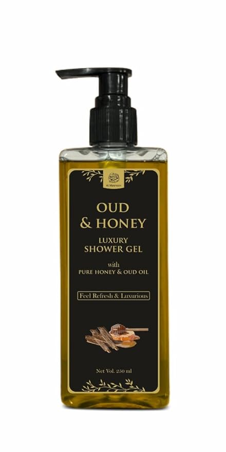 Oud &amp Honey Luxury Shower Gel with Pure Honey &amp Oud Oil 250ml / Indulgent and Refreshing Bath Experience for Soft Nourished Skin Pack of 1