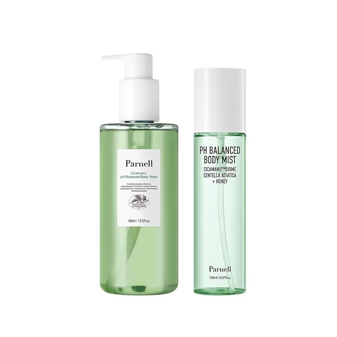 Parnell Cicamanu Body Wash and Body Mist Set for All Skin Types Acne-fighting Korean Skincare Alcohol-Free Not Tested on Animals
