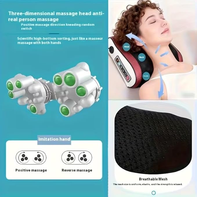 Neck and Back Massager for Pain Relief Deep Tissue with Heat Shiatsu Shoulder Massager with Bi-Directional Rotating Head for Neck Back Shoulders and Legs
