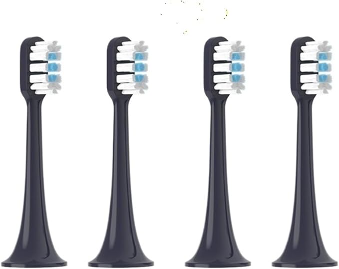 4/8PCS Replacement Brush Heads Compatible for MIJIA T700 Sonic Electric Toothbrush Bristle with Caps Sealed Pack(4 PCS White)