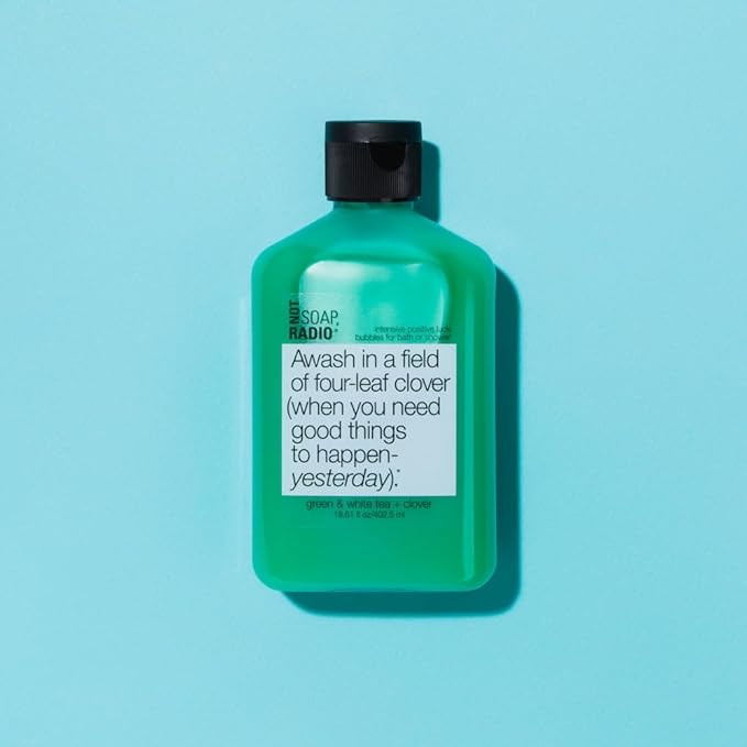 Not Soap Radio Awash in a field of four leaf clover (when you need good things to happen yesterday) bath/shower gel 12.17 oz.