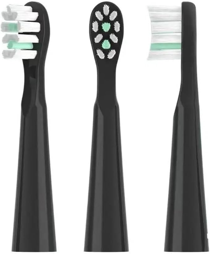 Replacement Toothbrush HeadsCompatible for SEJOY Sonic Electric GET132 Soft Bristles Nozzles(8PCS Black)