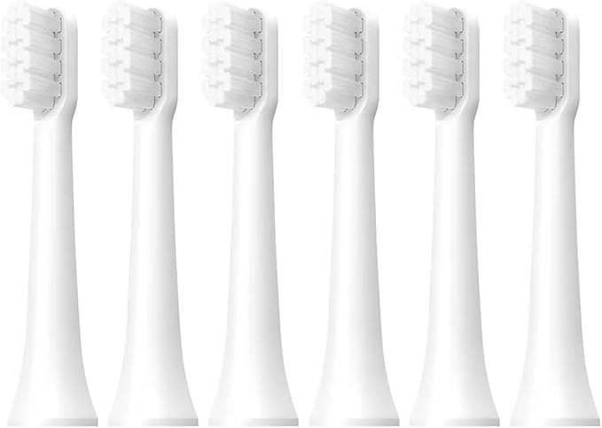 6/12Pcs Replacement Brush Heads for XIAOMI MIJIA T100 Mes603 Electric Toothbrush Vacuum Dupont Soft Bristle Suitable Nozzles(T100-WH-6PCS)