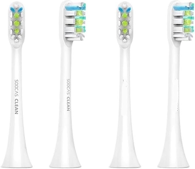 Compatible for SOOCAS Electric Toothbrush Compatible for X1 X3 X3U X5 Teeth Brush Replacement Heads(White 4 pcs)