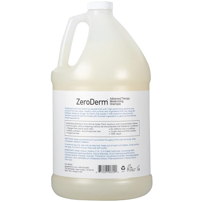 Ginger Lily Farms Botanicals ZeroDerm Advanced Therapy Body Wash + Shampoo + Conditioner Bundle 1 Gallon Each