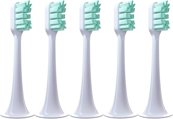 5 PCS Replacement Toothbrush Heads Compatible for T300 T500 Sonic Electric Teeth Brush Soft Teethbrush Nozzles(5 Green)