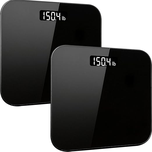 2 Pack Scale for Body Weight Digital Bathroom Scale with Clear LED Display High Precision Measurements 400lb Safe Rounded Corners (Batteries Not Included)