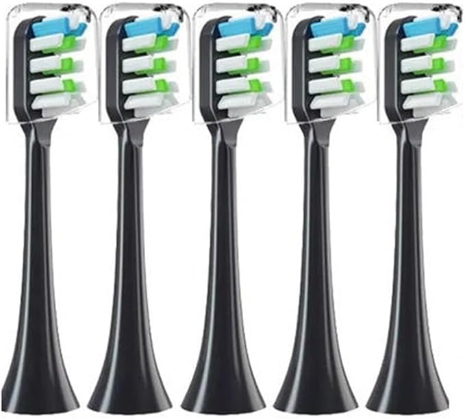 Replacement Brush Heads Compatible for X3 X5 V1 X3U 5-10pcs Bristle Electric Toothbrush Sealed Packed(5black)